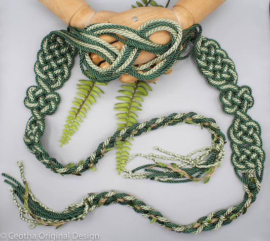 Nine Knot Infinity Tie - Leafy Green