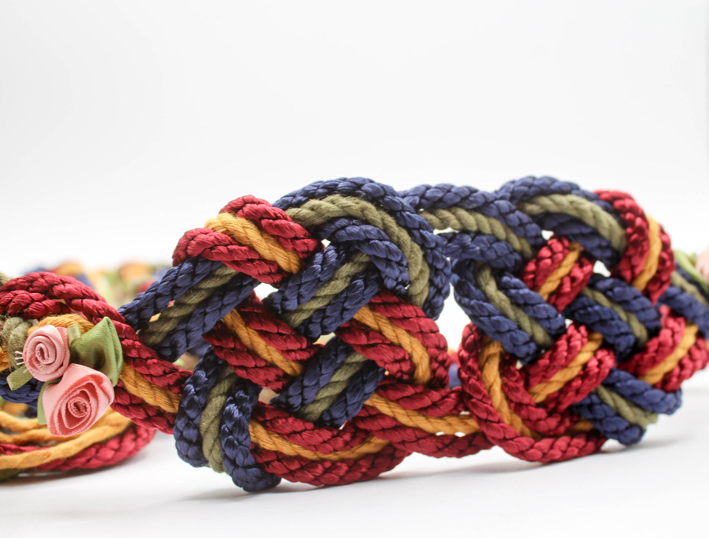 Hearts Entwined - Burgundy and Navy with Roses