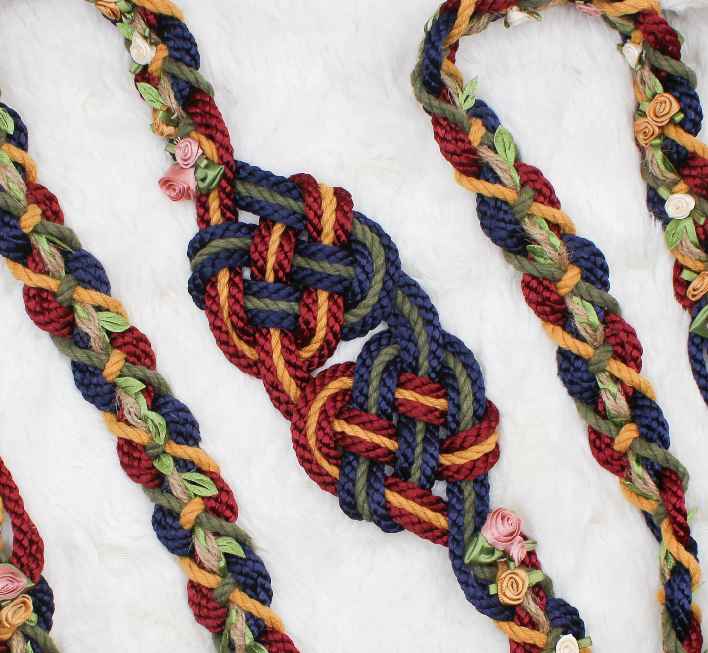 Hearts Entwined - Burgundy and Navy with Roses