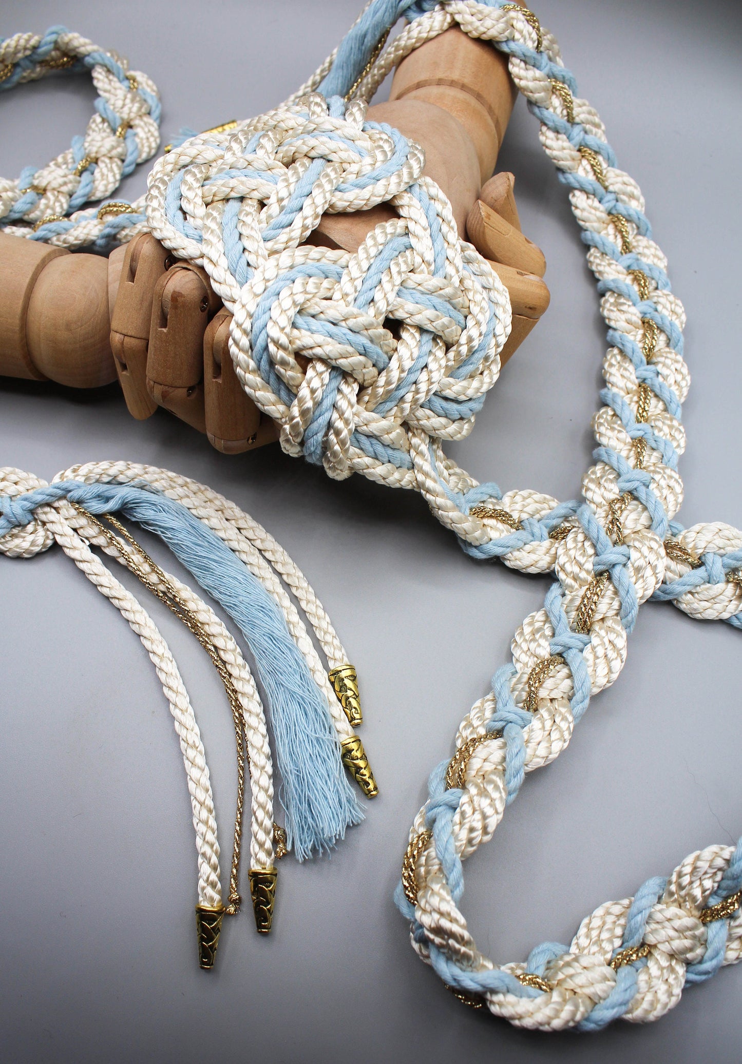 Hearts Entwined - Light Blue and Gold