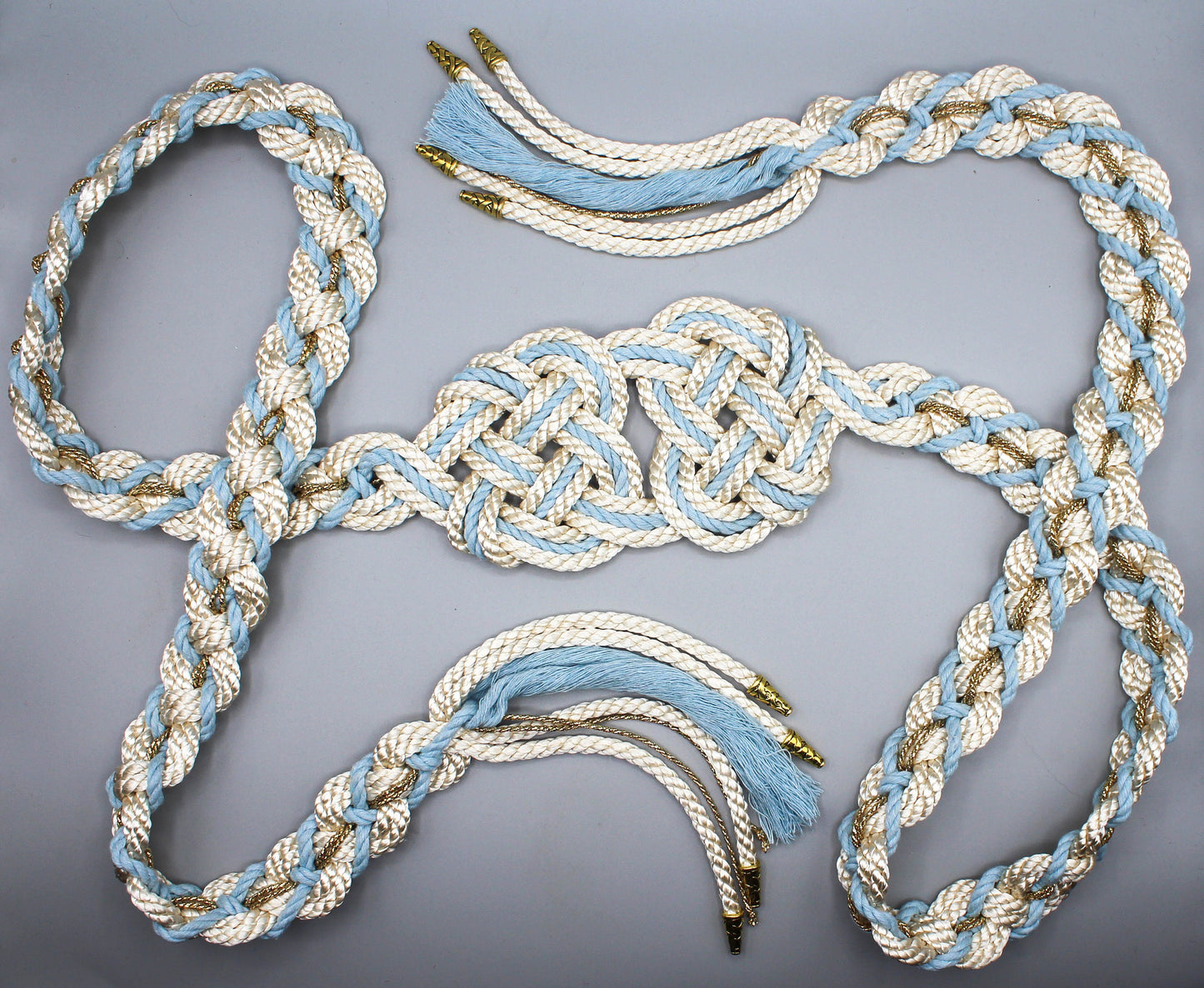 Hearts Entwined - Light Blue and Gold