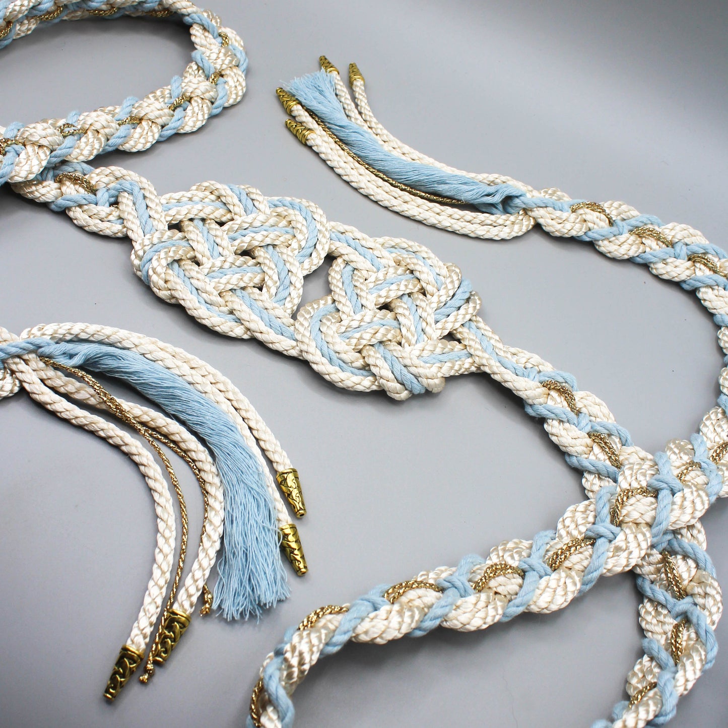Hearts Entwined - Light Blue and Gold