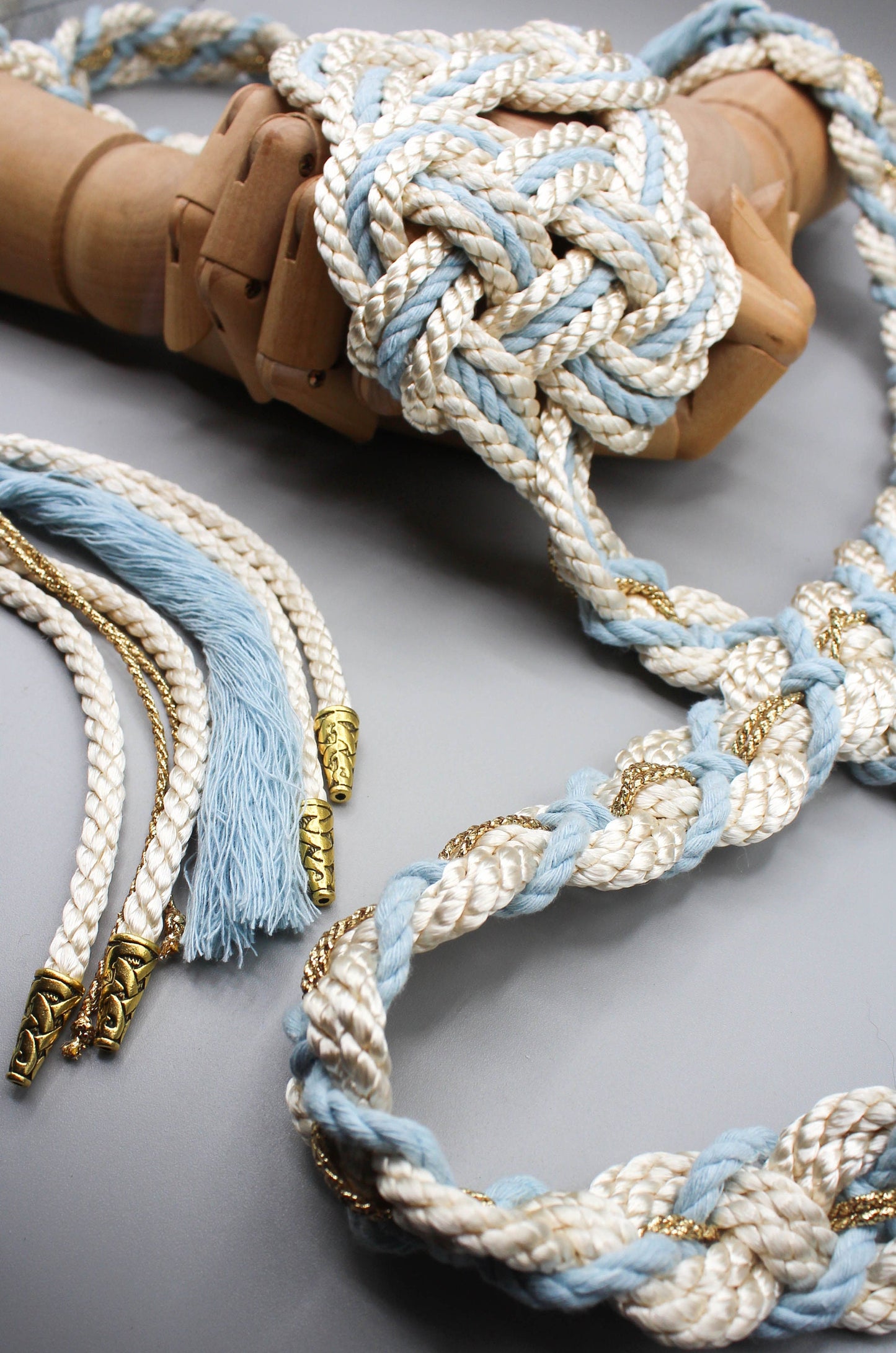 Hearts Entwined - Light Blue and Gold