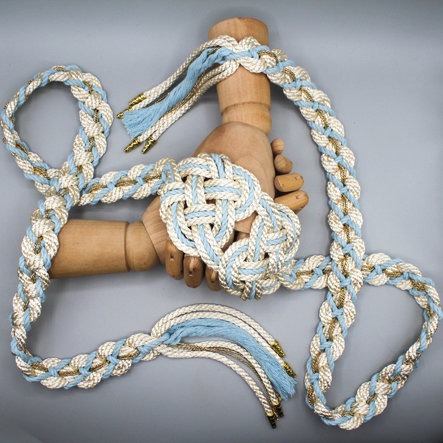 Hearts Entwined - Light Blue and Gold