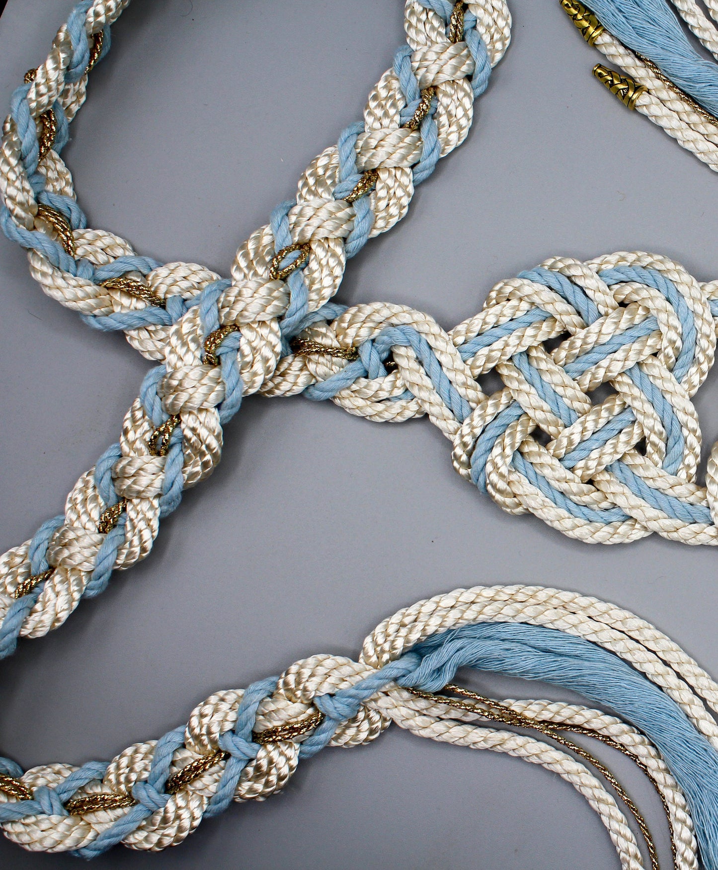 Hearts Entwined - Light Blue and Gold