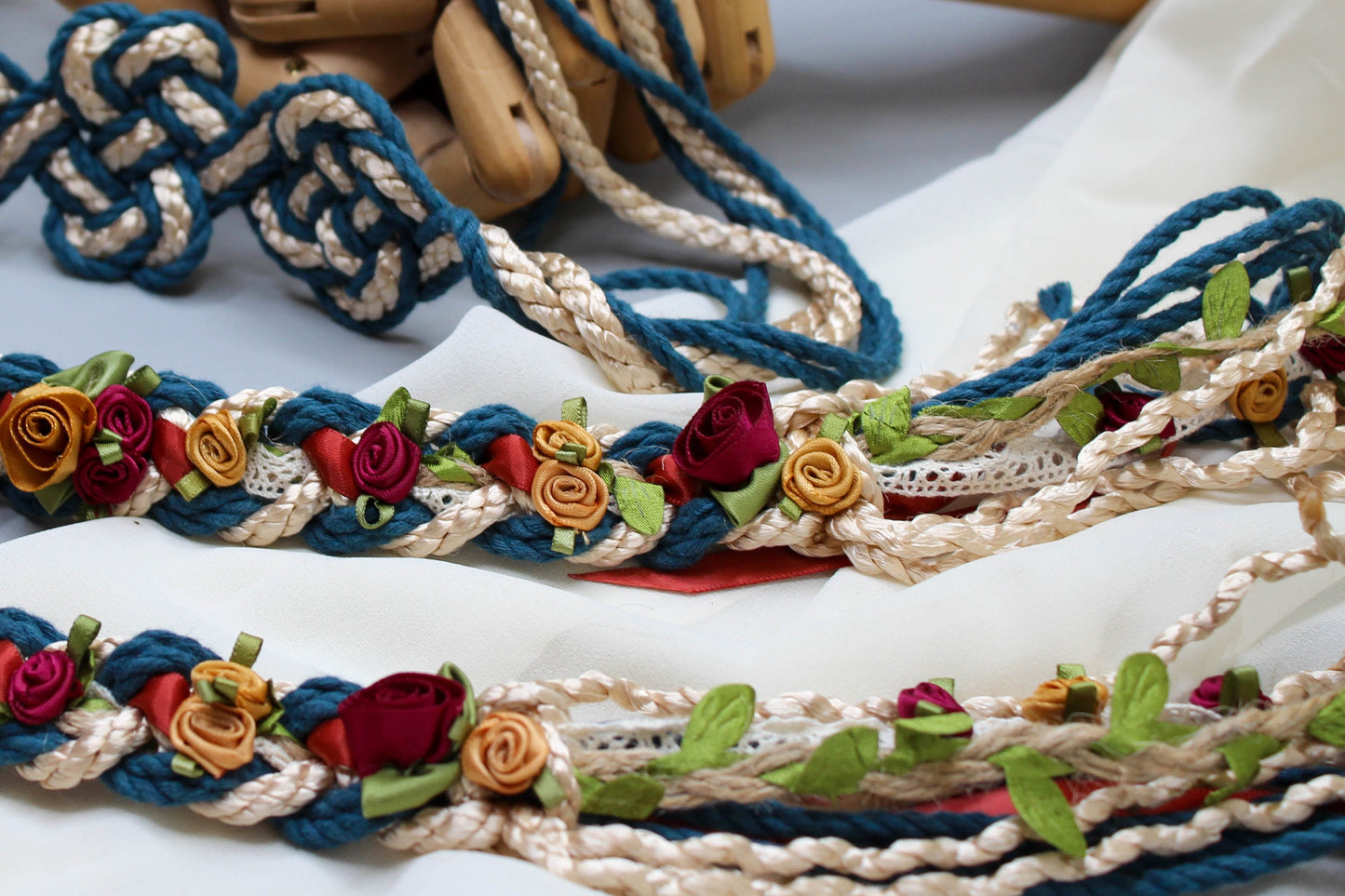 Wild Rose Infinity Tie - Autumn Teal