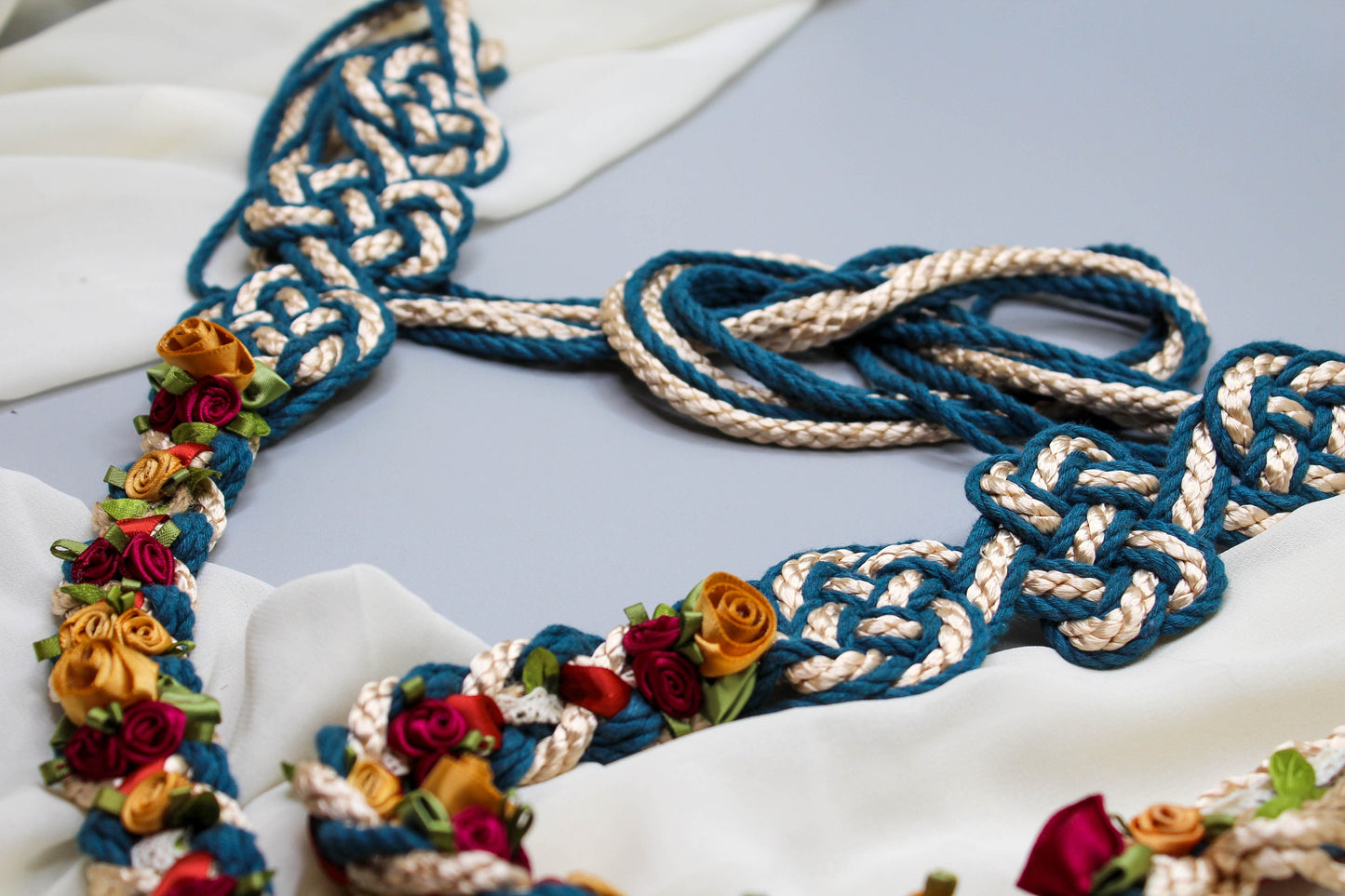 Wild Rose Infinity Tie - Autumn Teal