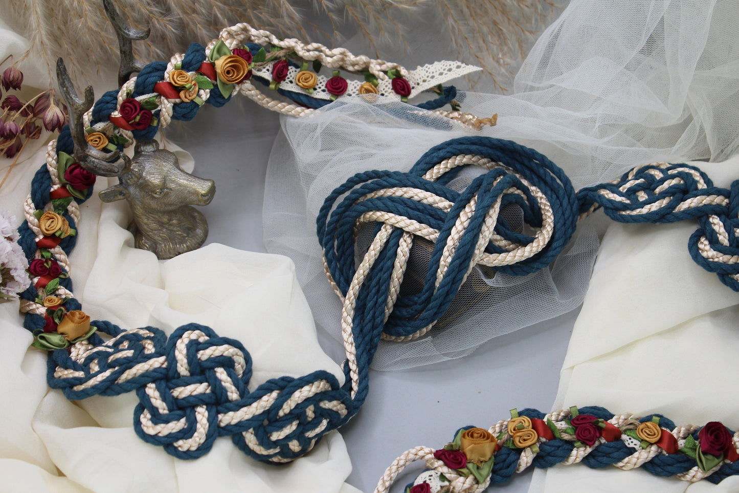 Wild Rose Infinity Tie - Autumn Teal