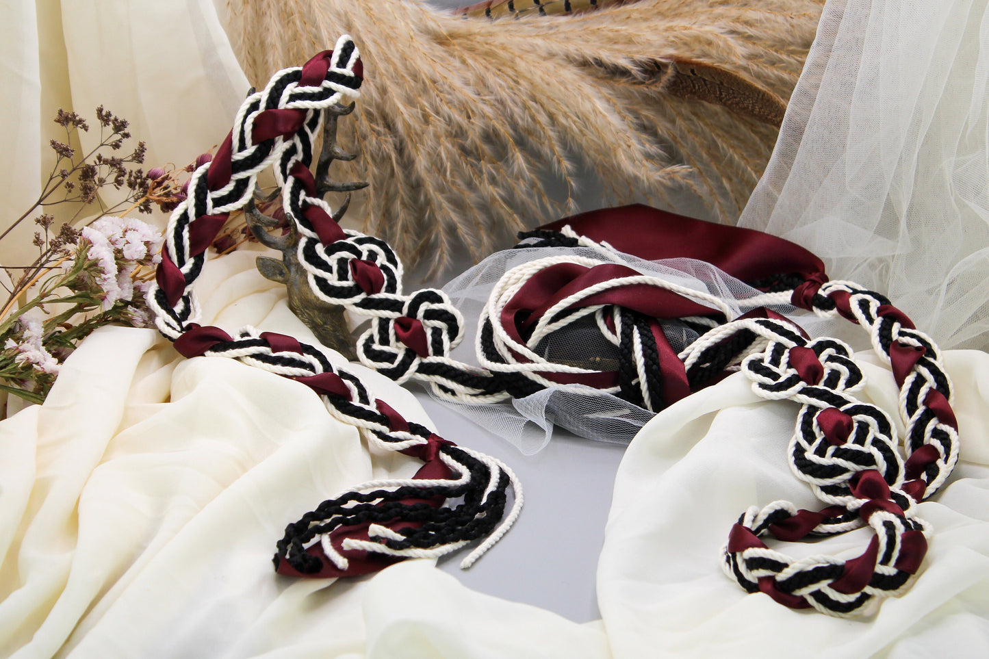 Magdalene Infinity Tie - Black and Burgundy