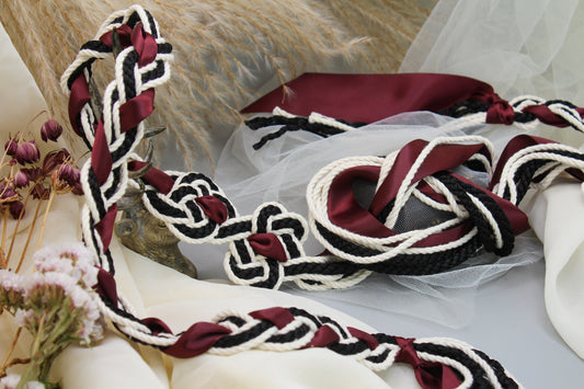 Magdalene Infinity Tie - Black and Burgundy