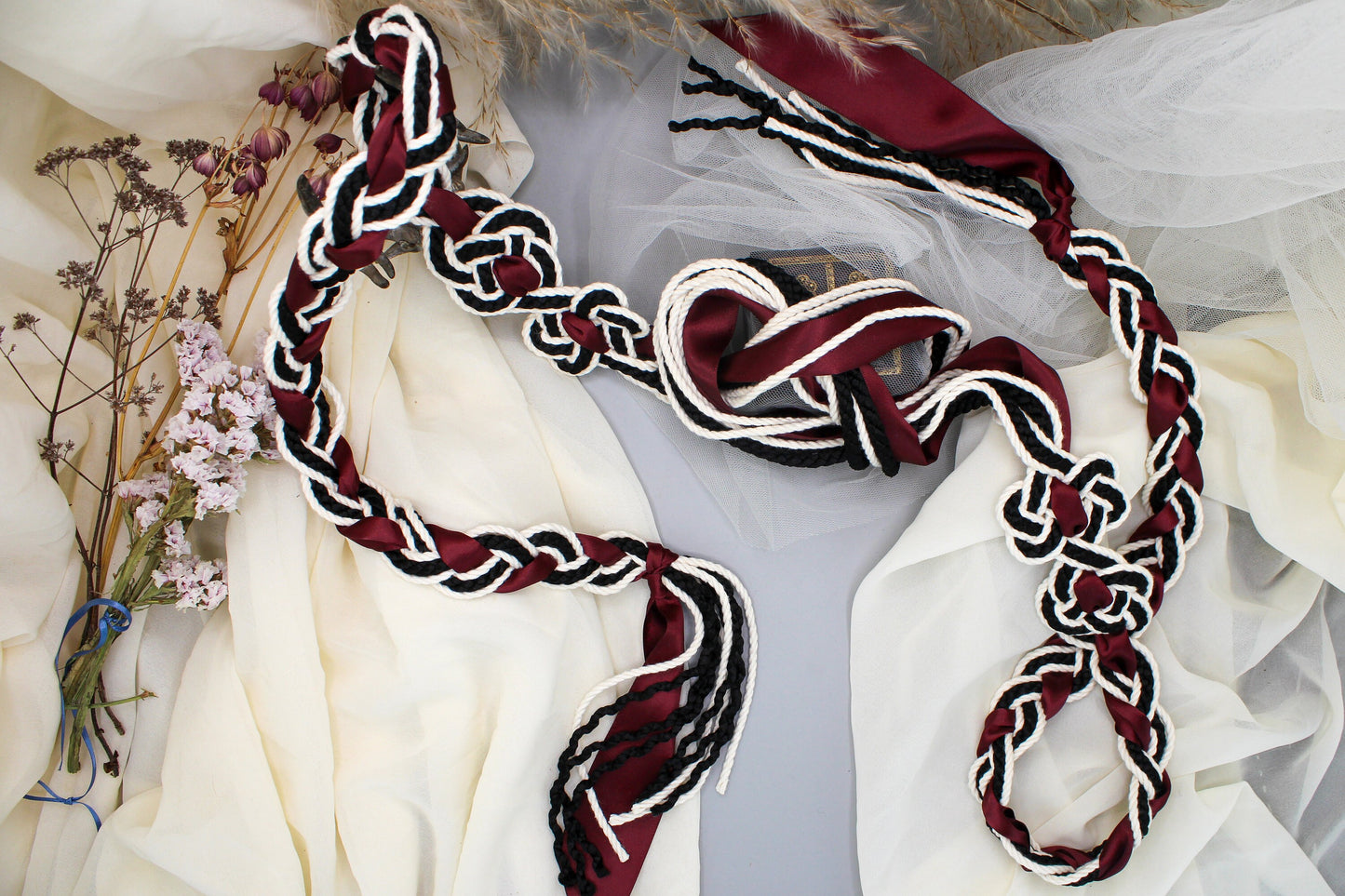 Magdalene Infinity Tie - Black and Burgundy