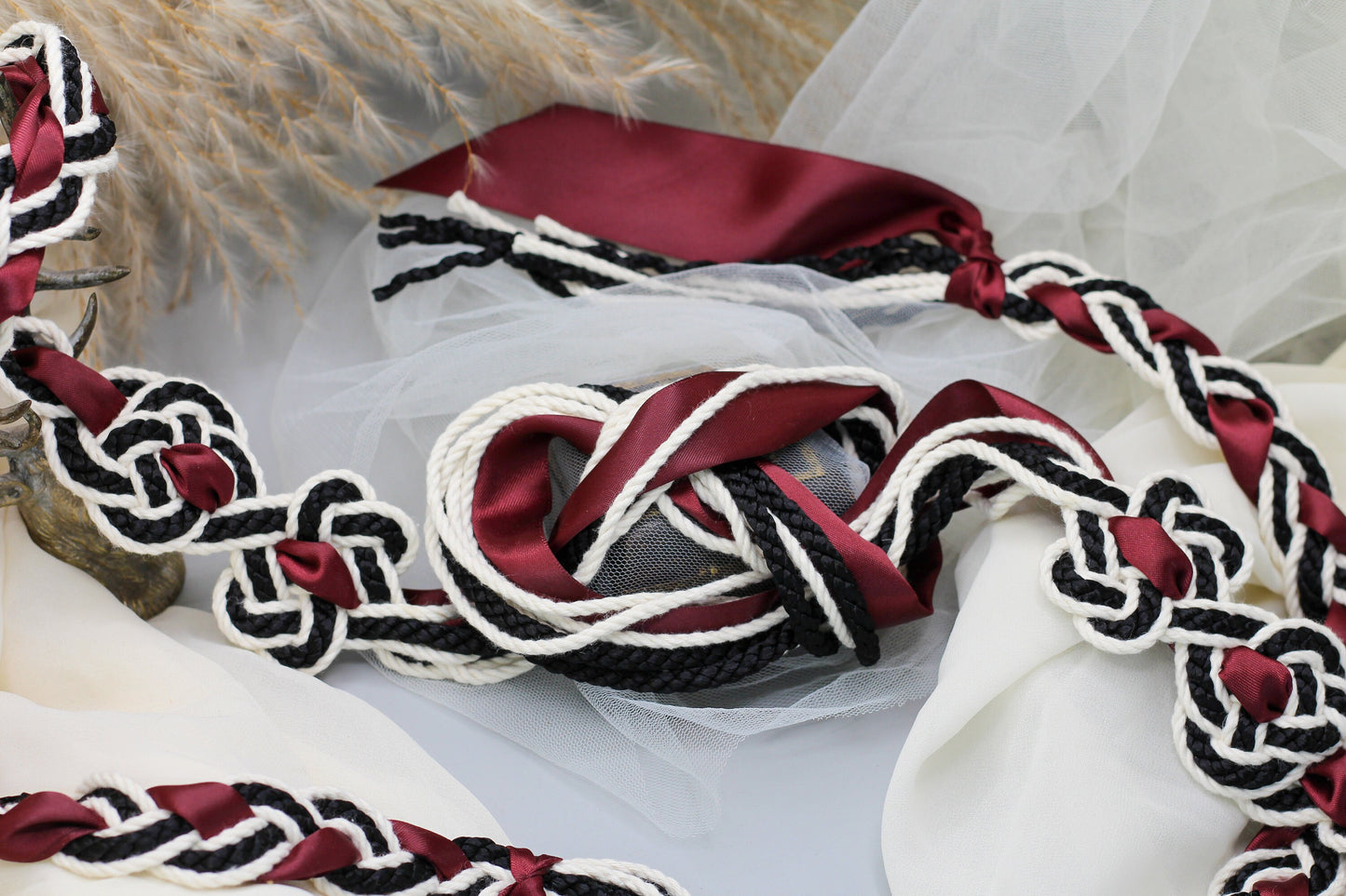 Magdalene Infinity Tie - Black and Burgundy