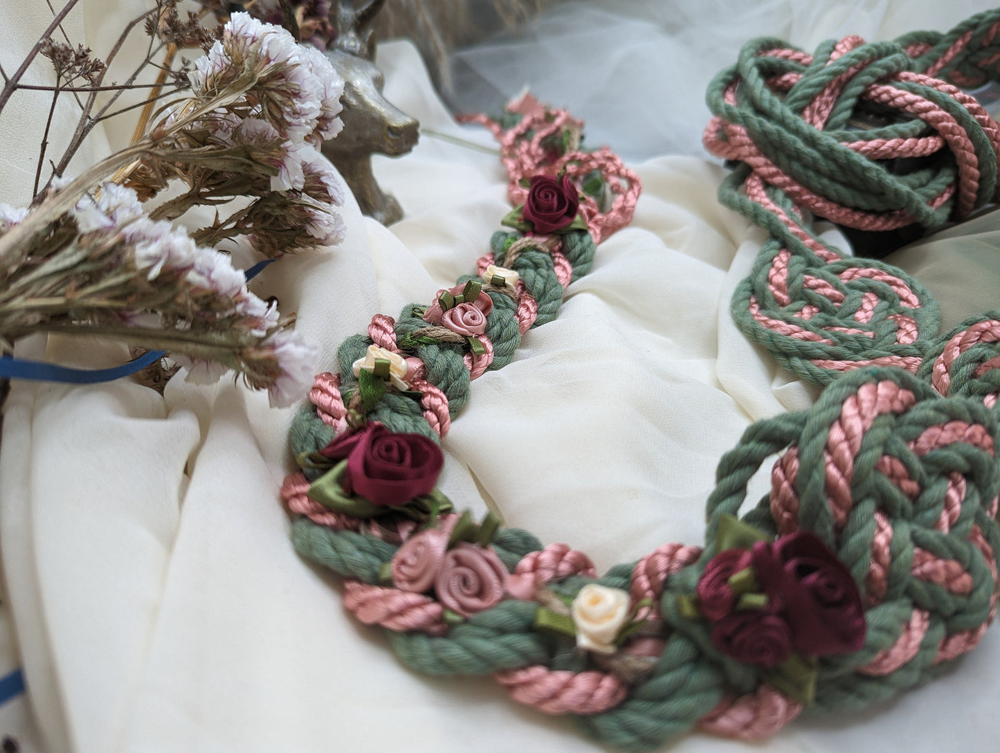 Wild Rose Infinity Tie - Sage Rose