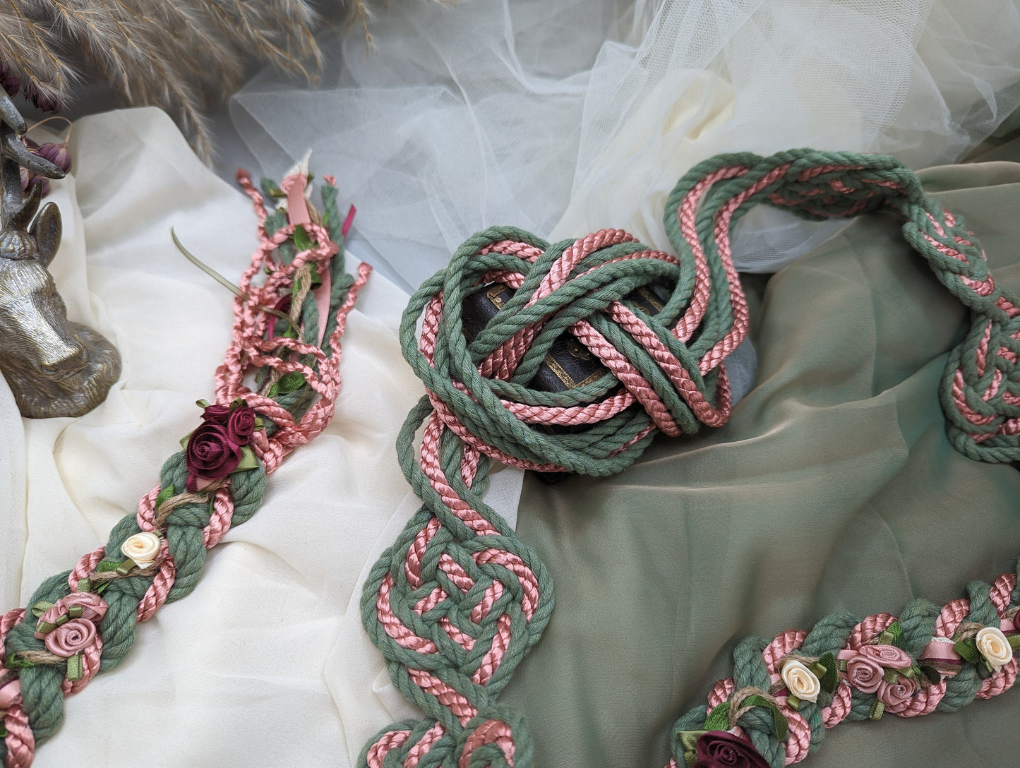 Wild Rose Infinity Tie - Sage Rose