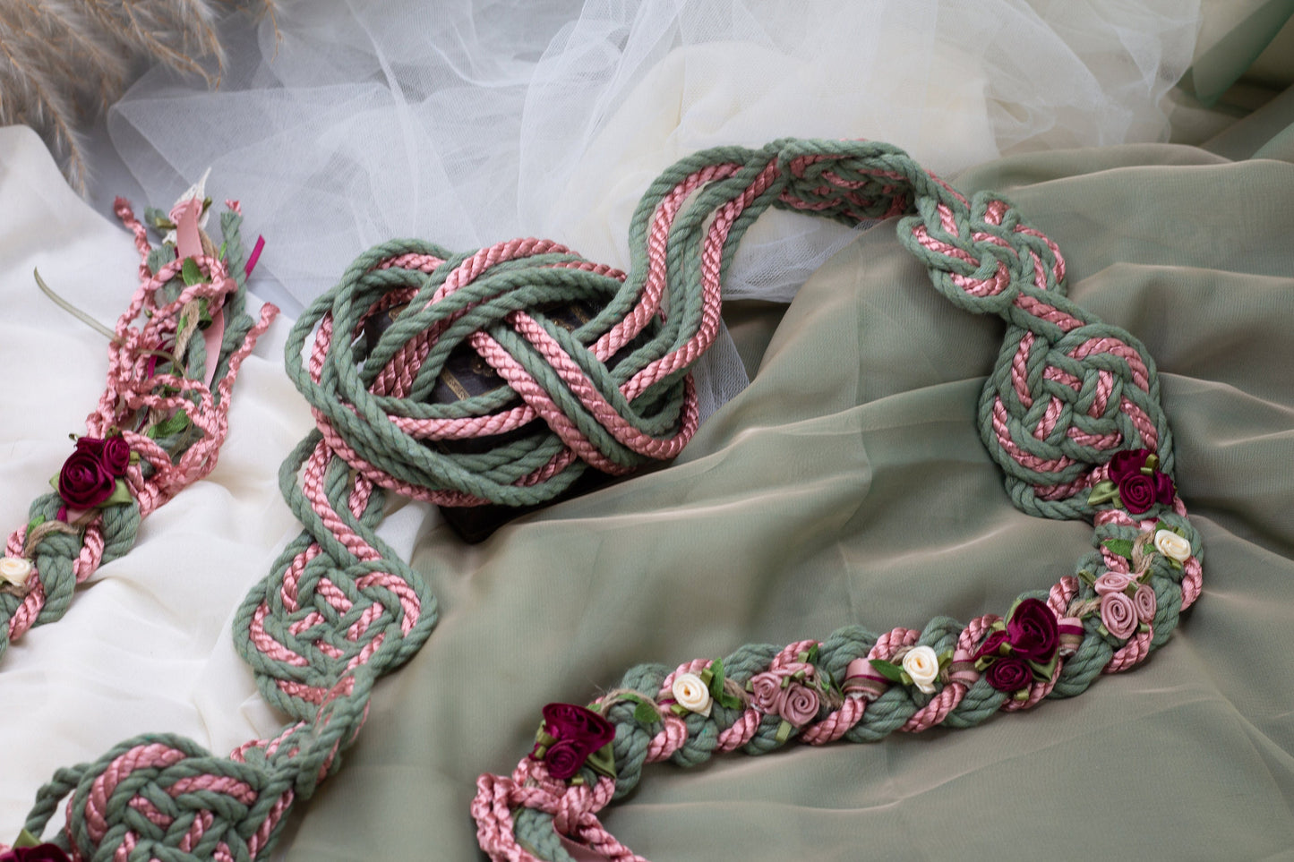 Wild Rose Infinity Tie - Sage Rose