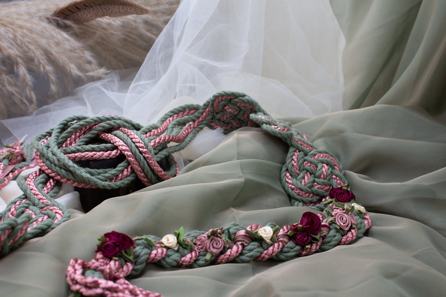Wild Rose Infinity Tie - Sage Rose