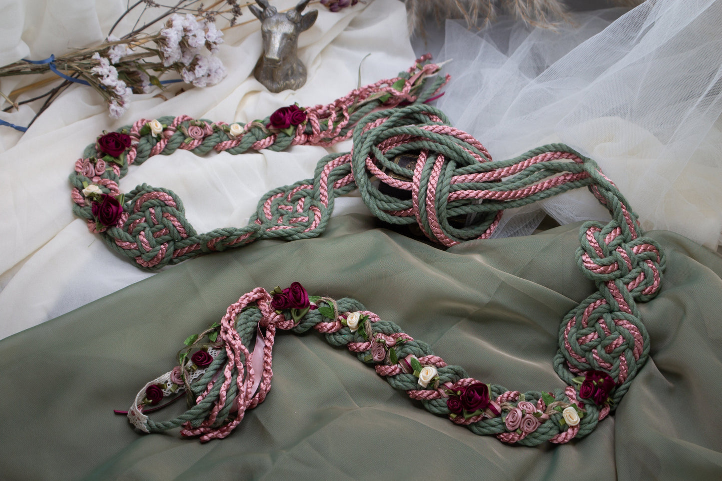 Wild Rose Infinity Tie - Sage Rose