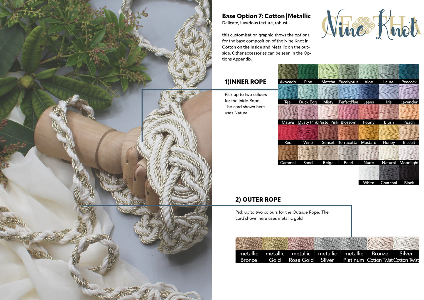 9k Metallic Bespoke Celtic Love Knot Handfasting Cord