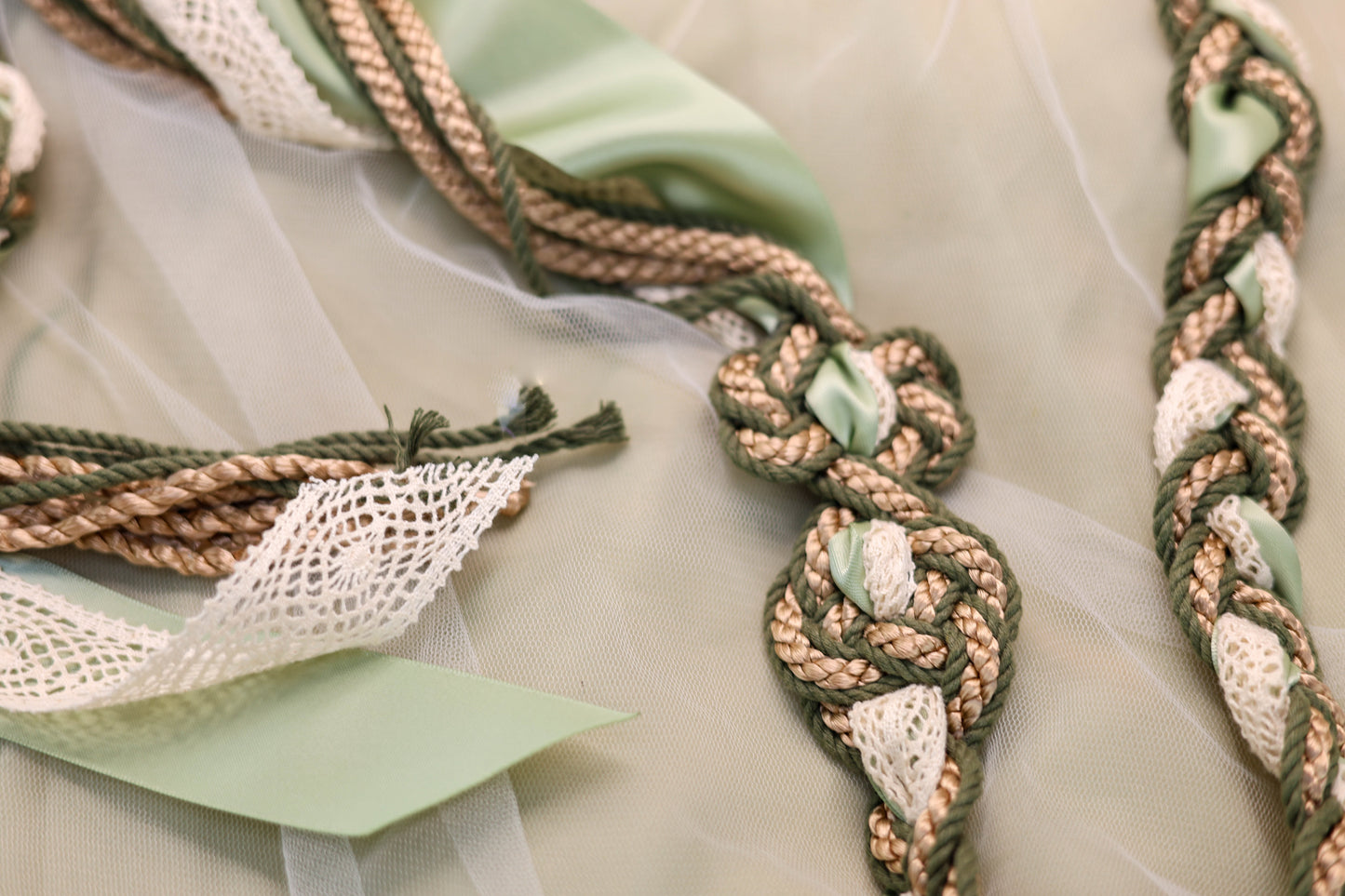 Magdalene Infinity Tie - Deep Sage and Lace