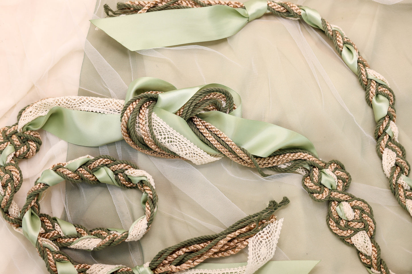 Magdalene Infinity Tie - Deep Sage and Lace