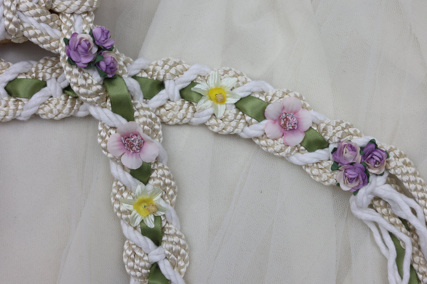 Ready-to-Ship Handfasting Cord – One of a Kind - Hearts Entwined with Florals