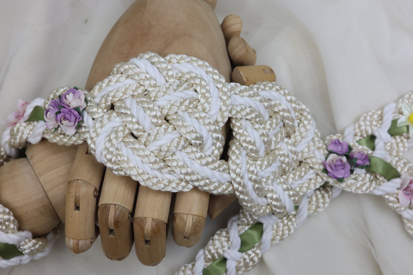 Ready-to-Ship Handfasting Cord – One of a Kind - Hearts Entwined with Florals
