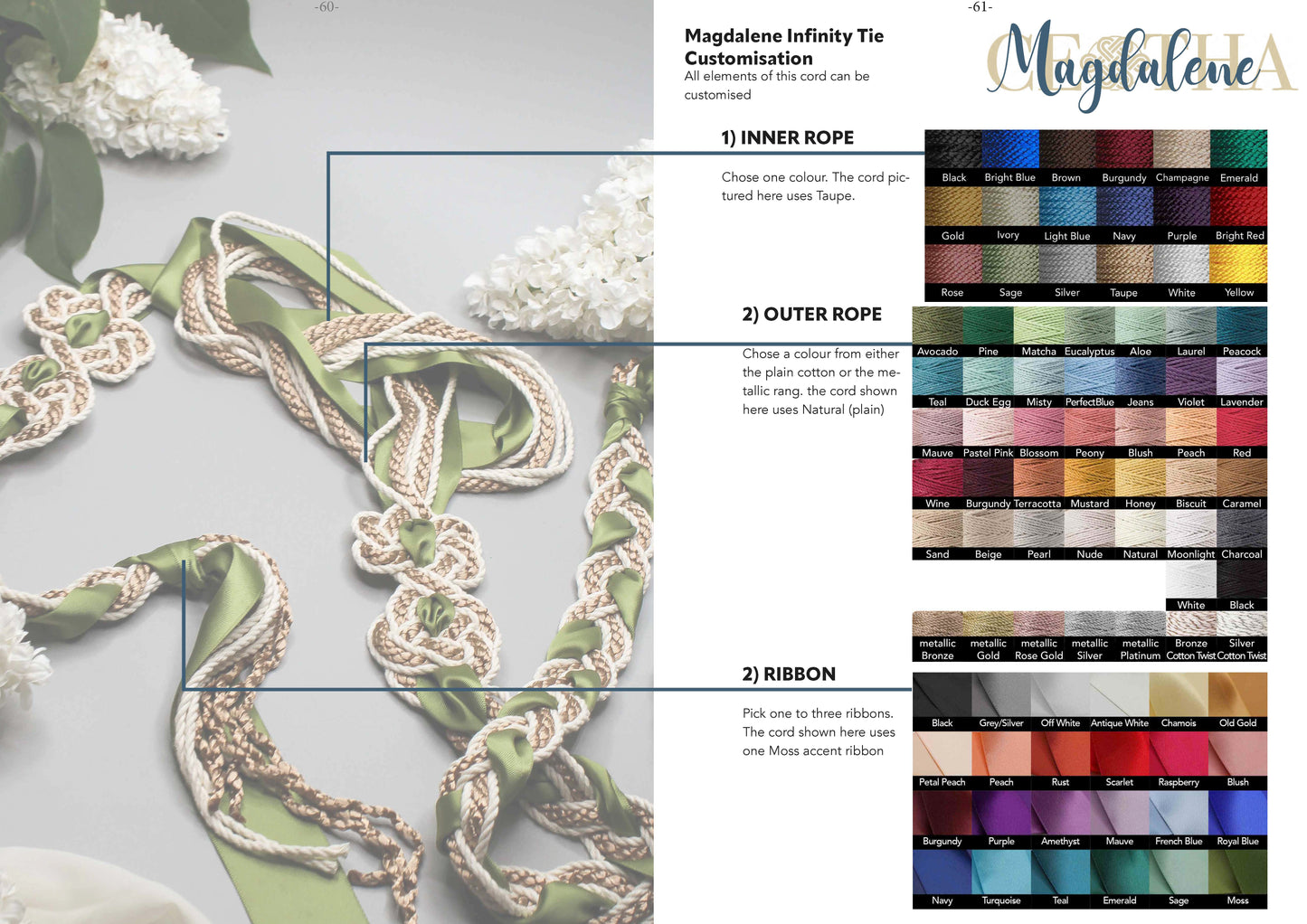 Magdalene Infinity Tie - Deep Sage and Lace