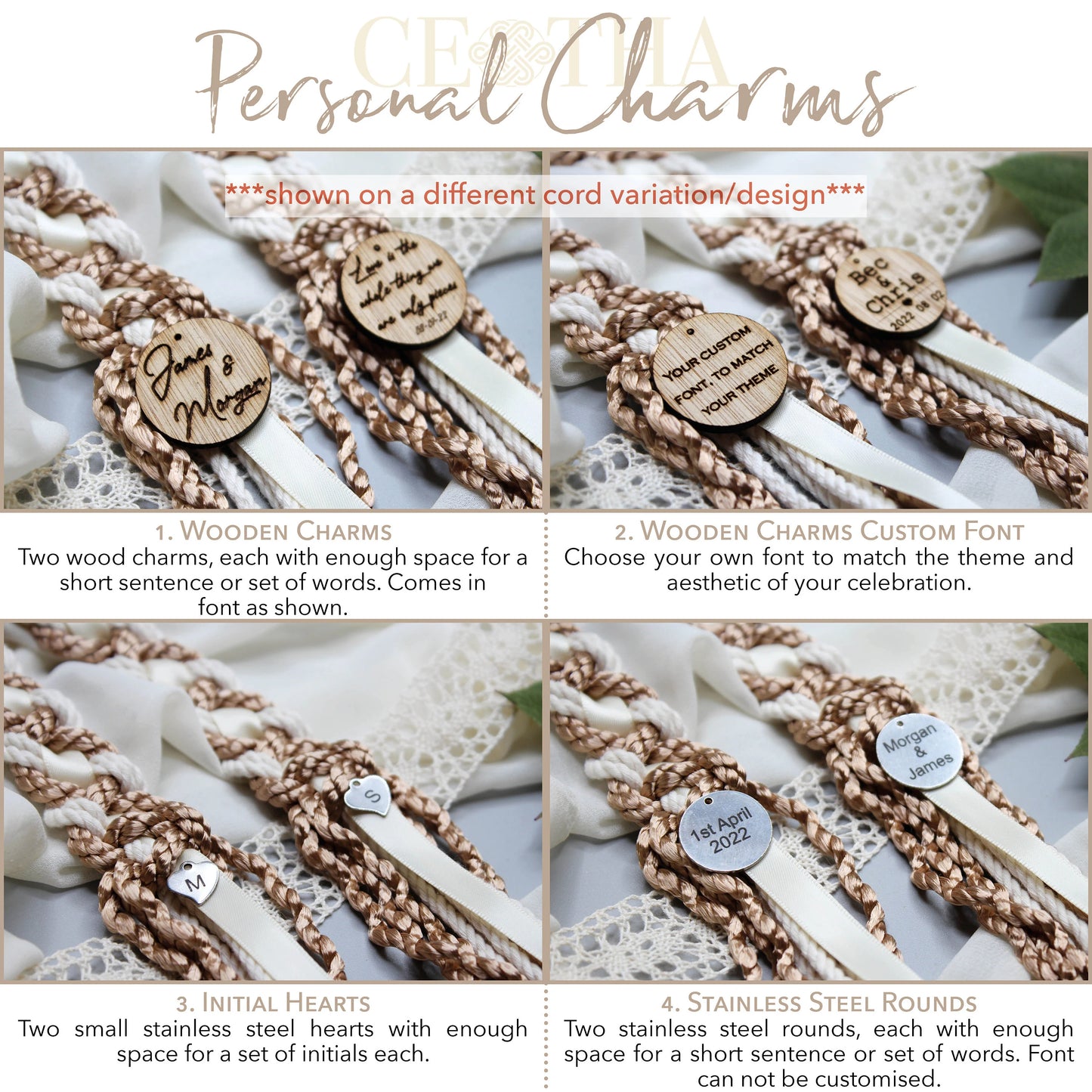 9k Metallic Bespoke Celtic Love Knot Handfasting Cord