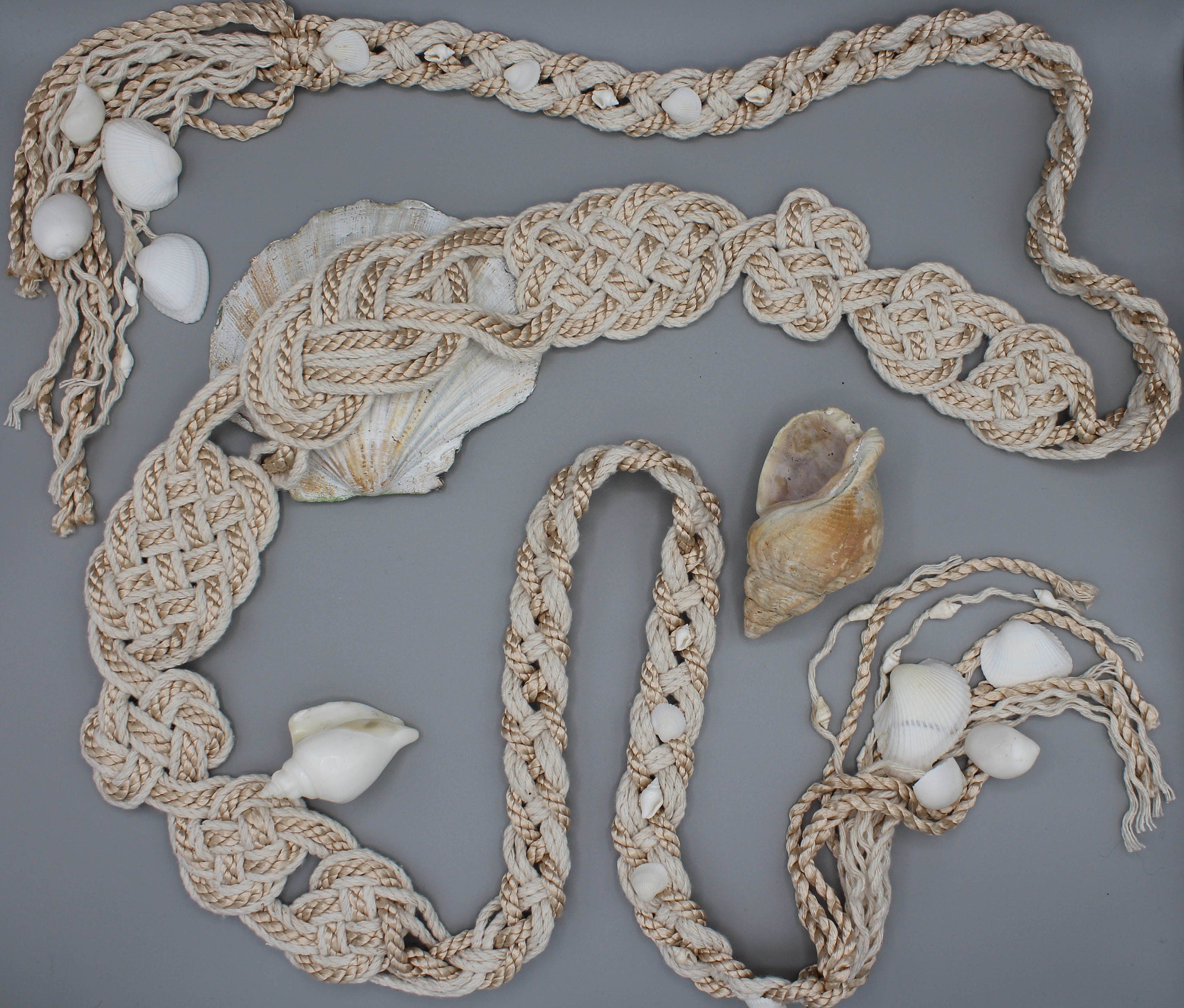 Seashell design Nine Knot Handfasting Cord - Ceotha